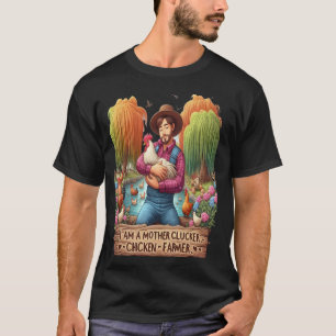 T-shirt Couleur de l'eau Mère Clucker Poulet Agricole