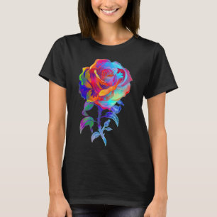 T-shirt Couleur d'eau Art Rose Jardin jardinier Botaniste 