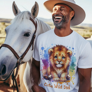 T-shirt Couleur d'eau de papa sauvage mignonne Lion person