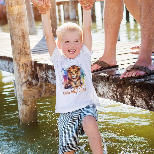 T-shirt Couleur d'eau douce enfant Lion personnalisé (Créateur téléchargé)