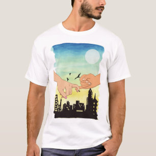 T-shirt Couleur d'eau promet vue panoramique, pinky pr