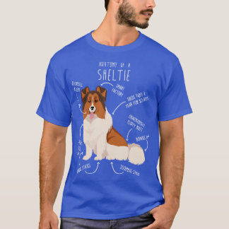 T-shirt Couleur en tête blanc étagère Shetland Sheepdog An