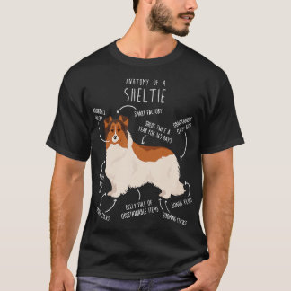 T-shirt Couleur en tête blanc étagère Shetland Sheepdog An