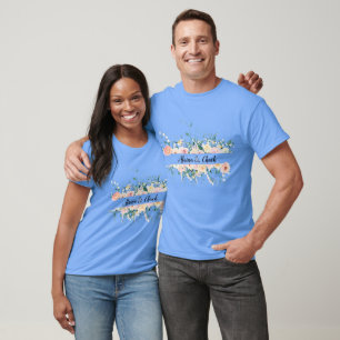 T-shirt Couleur florale personnalisée de la mariée