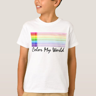 T-shirt Couleur Mon monde Crayons arc-en-ciel