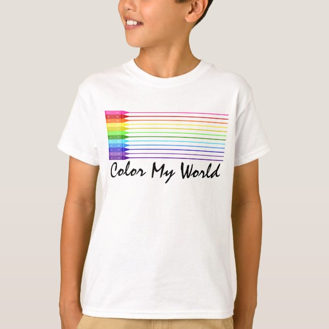 T-shirt Couleur Mon monde Crayons arc-en-ciel (Devant)