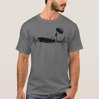 T-shirt Couleur noire J'aime Parasailing Heartbea