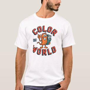 T-shirt Couleur Notre Monde Enfants Été Lecture ver