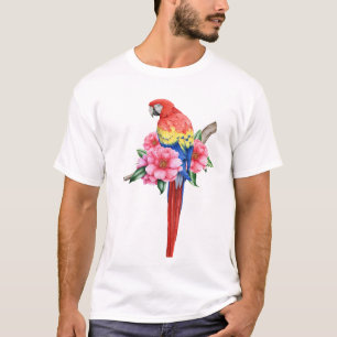 T-shirt couleur perroquet drôle   Amour des oiseau