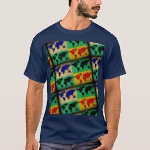 T-shirt couleur pop art World Maps