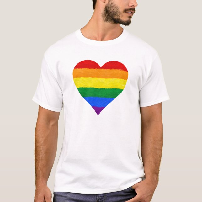 T-shirt Couleurs arc-en-ciel, Gay pride, Lesbienne, Trans, (Devant)