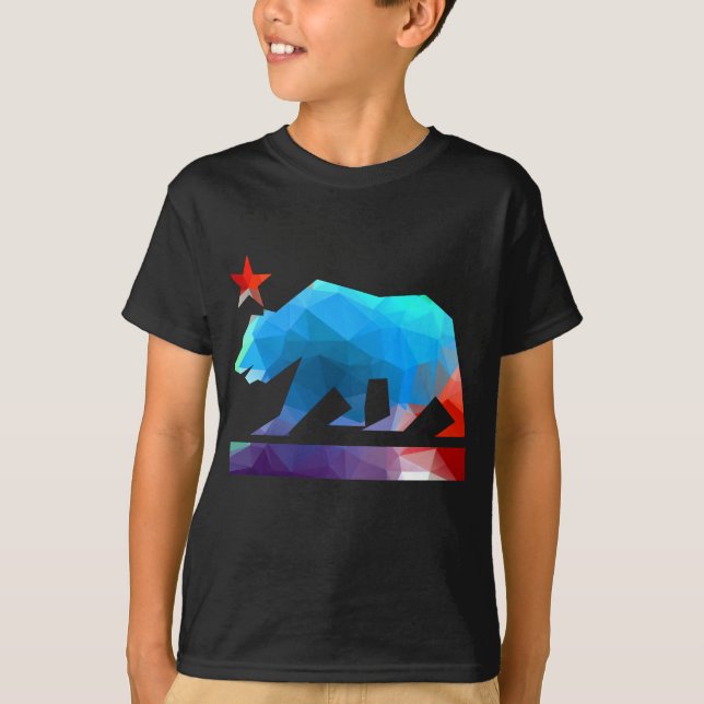 T-shirt Couleurs de fractale d'ours de la Californie (Devant)