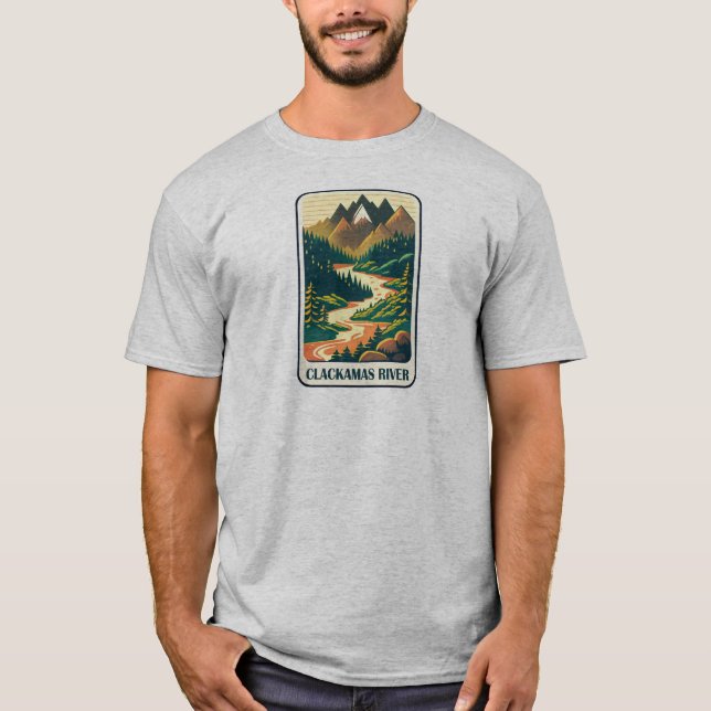 T-shirt Couleurs de la rivière Clackamas (Devant)