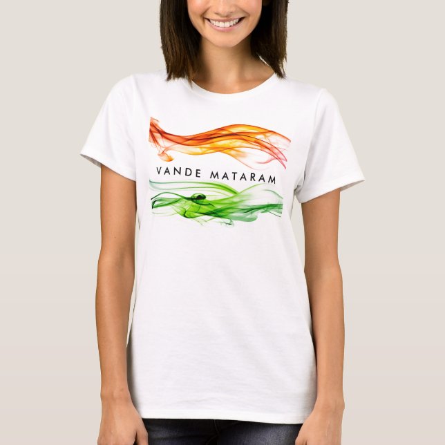 T-shirt Couleurs de Vande Mataram de l'Inde (Devant)