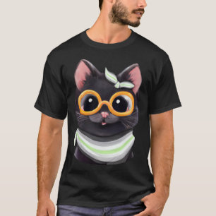 T-shirt Couleurs du drapeau agender un chat mignon pour la
