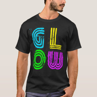 T-shirt Couleurs Néon Lumineuses Grandes Lettres Rétro Dis