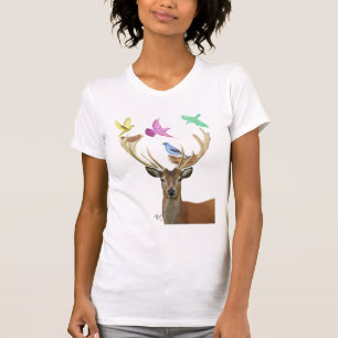 T-shirt Couleurs pastel de nids de cerfs communs et