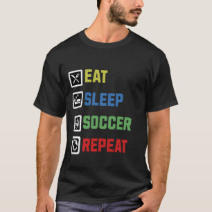 T-shirt Couleurs primaires Conception Manger Sleep Soccer