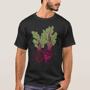T-shirt Couleurs rétro à base de légumes de betterave