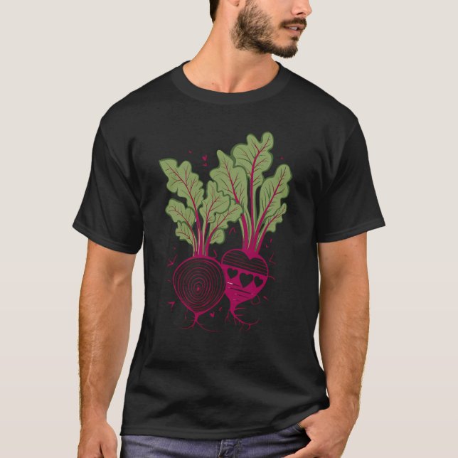 T-shirt Couleurs rétro à base de légumes de betterave (Devant)