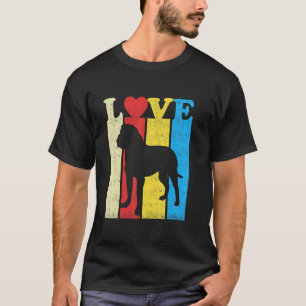T-shirt Couleurs rétro vintages J'aime mon chien mastiff a