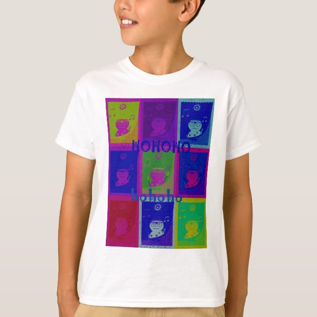 T-shirt Couleurs spéciales Père Noël HoHoho Pop Art (Devant)