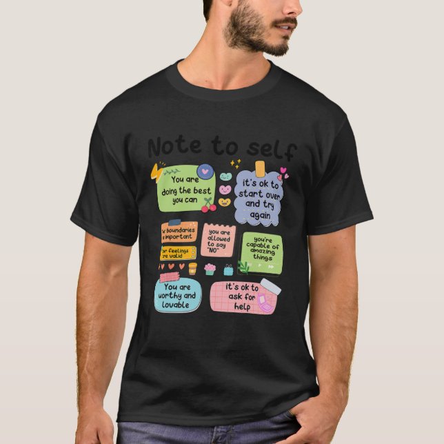 T-shirt Counselor Note To Self Mental Health School Psycho (Devant)