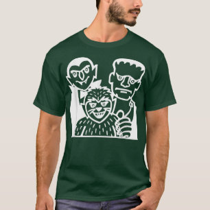 T-shirt Count Dracula, Frankenstein and Wolfman Halloween 