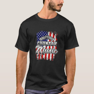 T-shirt Country Music Western Pays Harmonica American F