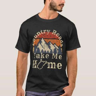 T-shirt Country Roads Virginie-Occidentale M'emmener Accue