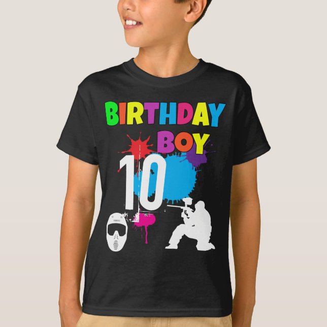 T-shirt Coup de paintball coloré Boy d'anniversaire Person (Devant)