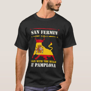 T-shirt Coup De Taureau Des Bulls À Pampelune Juillet San