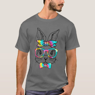 T-shirt Coup de teint mignon lapin Visage teint Jour de Pâ