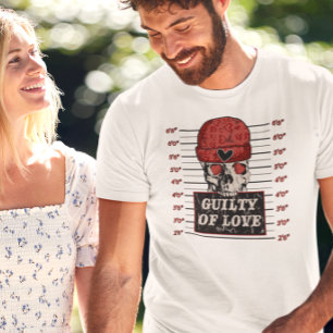 T-shirt Coupable d'amour Squelette Saint Valentin