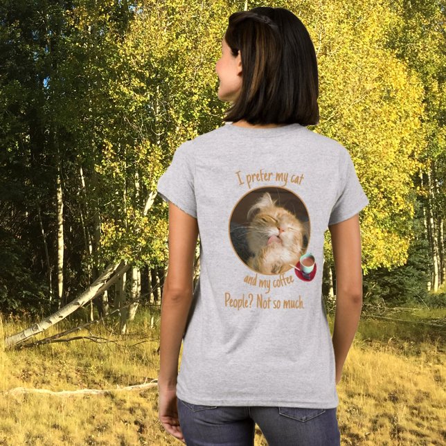 T-shirt Coupe Cute Cat Café Coupe personnalisée Photo pers (Créateur téléchargé)