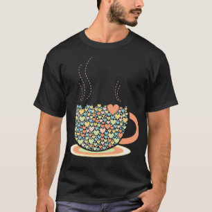 T-shirt Coupe D'Amour Café Amateurs De Thé Barista Coeur D