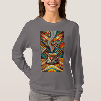T-shirt Coupe de café à vapeur colorée