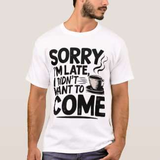T-shirt Coupe de café avec vapeur amusante Typographie Des