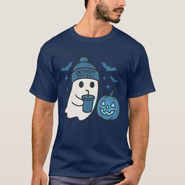 T-shirt Coupe de football de Detroit Halloween (Devant)