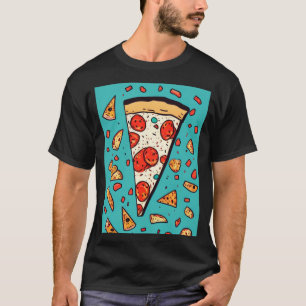 T-shirt Coupe de pizza - Illustration du style de dessin a