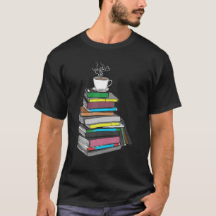 T-shirt Coupe De Thé Café Et Livre Lover Cute
