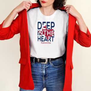 T-shirt Coupe d'Etat rouge et bleu au coeur