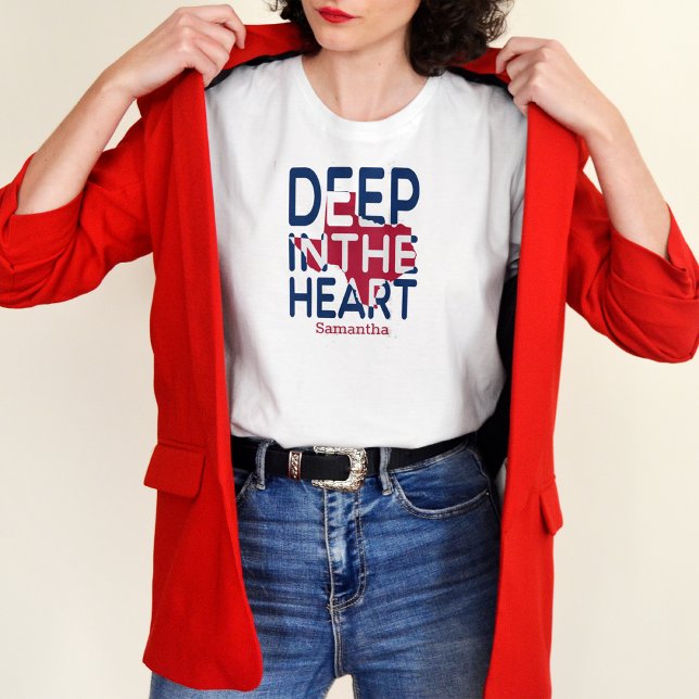 T-shirt Coupe d'état rouge et bleu profond dans le coeur (Créateur téléchargé)