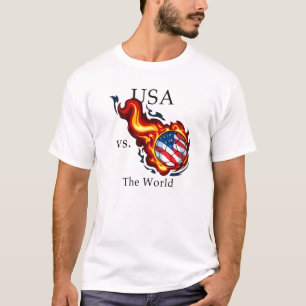 T-shirt Coupe du Monde - USA vs. Le Monde Flamer Soccer Ba