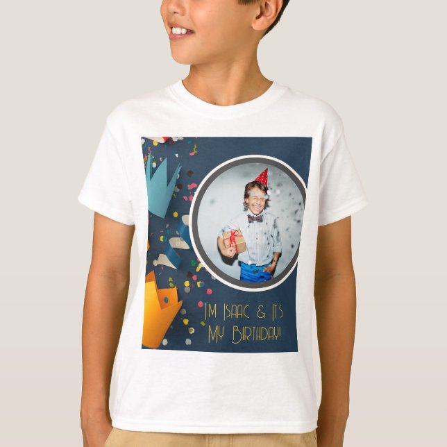 T-shirt Coupe papier Art Couronne Photo personnalisée Invi (Devant)