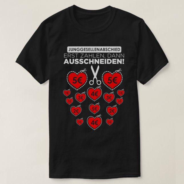 T-shirt Couper la fête de célibataire (Design devant)