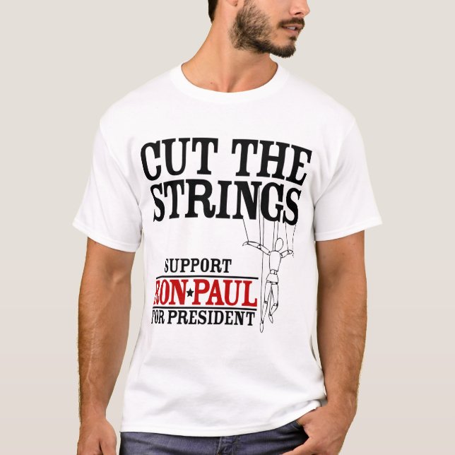 T-shirt Coupez la chemise de Ron Paul de ficelles (Devant)