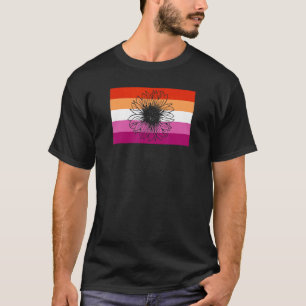 T-shirt Coupl floral gentil tournesol gai Lesbian Pride Dr