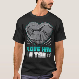 T-shirt Couple assorti J'aime énormément ce mec Éléphant J