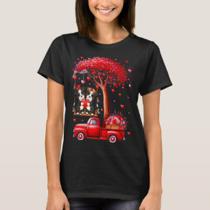 T-shirt Couple de Border Collies Voitures Cœurs Saint-Vale